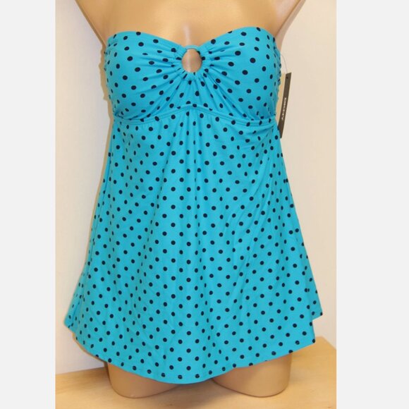 New DKNY Donna Karan Swimsuit one piece attached Dress size 4 Capri Strapless - Picture 2 of 4